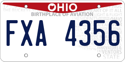 OH license plate FXA4356