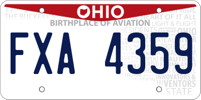 OH license plate FXA4359