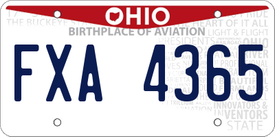 OH license plate FXA4365