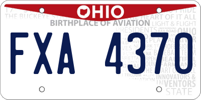 OH license plate FXA4370