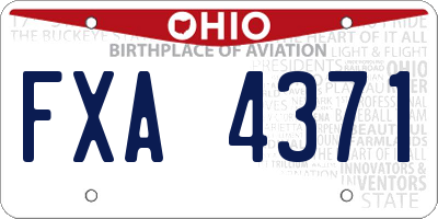 OH license plate FXA4371