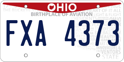 OH license plate FXA4373