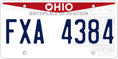 OH license plate FXA4384