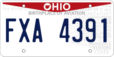 OH license plate FXA4391