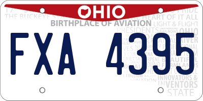 OH license plate FXA4395