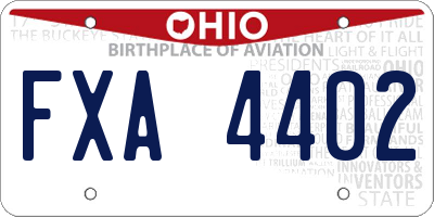 OH license plate FXA4402