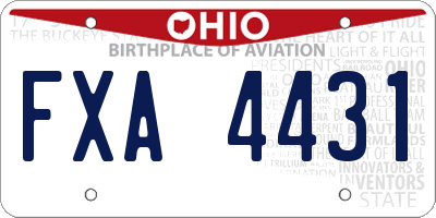 OH license plate FXA4431