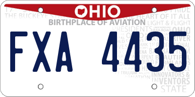 OH license plate FXA4435