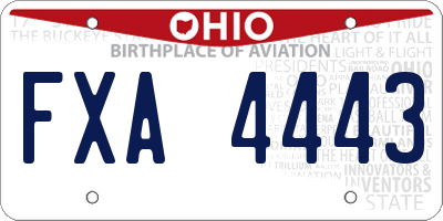 OH license plate FXA4443