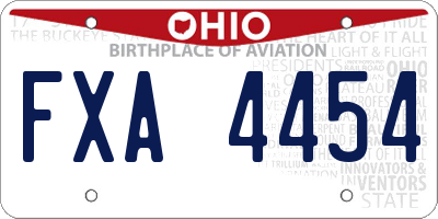 OH license plate FXA4454