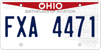 OH license plate FXA4471