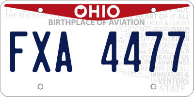 OH license plate FXA4477