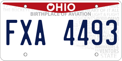 OH license plate FXA4493