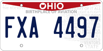 OH license plate FXA4497