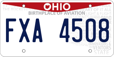 OH license plate FXA4508