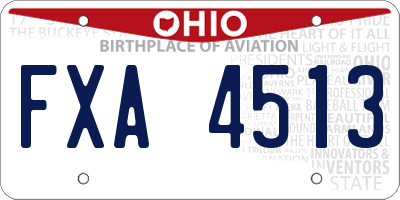OH license plate FXA4513