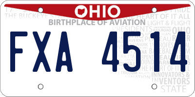OH license plate FXA4514