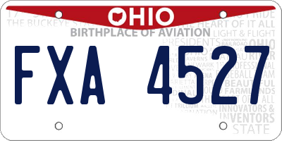 OH license plate FXA4527