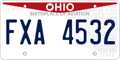 OH license plate FXA4532