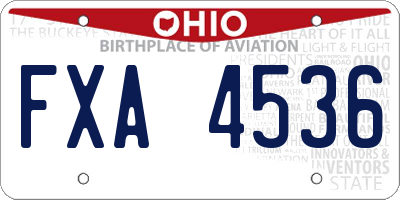 OH license plate FXA4536