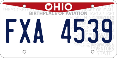 OH license plate FXA4539