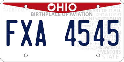 OH license plate FXA4545