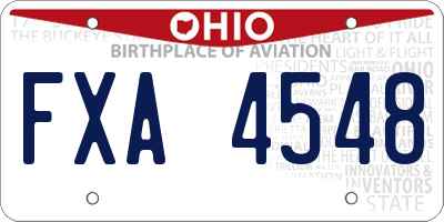 OH license plate FXA4548
