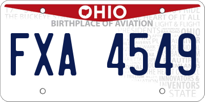 OH license plate FXA4549