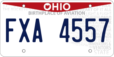 OH license plate FXA4557
