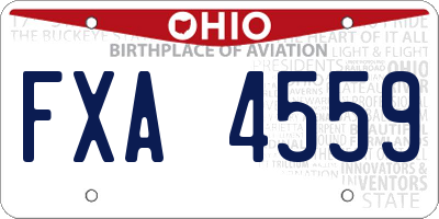 OH license plate FXA4559