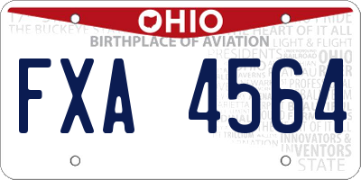 OH license plate FXA4564