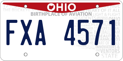 OH license plate FXA4571