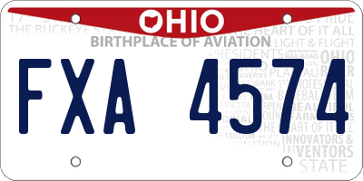 OH license plate FXA4574