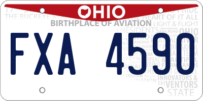 OH license plate FXA4590