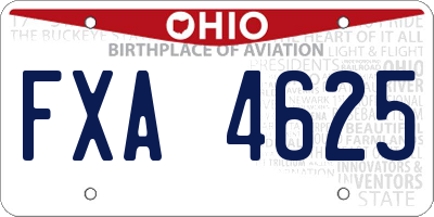 OH license plate FXA4625
