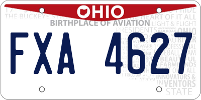OH license plate FXA4627
