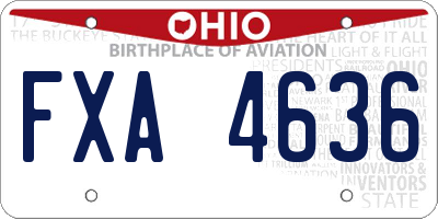 OH license plate FXA4636