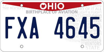 OH license plate FXA4645