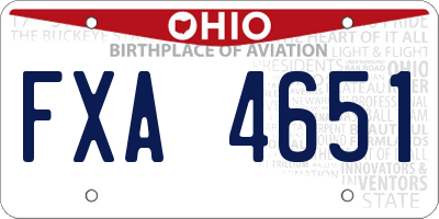 OH license plate FXA4651