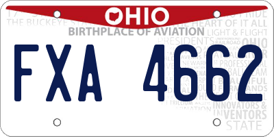 OH license plate FXA4662