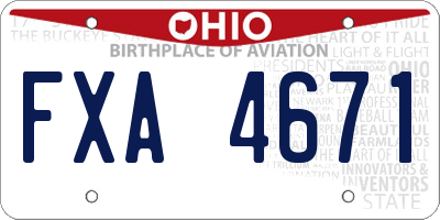 OH license plate FXA4671