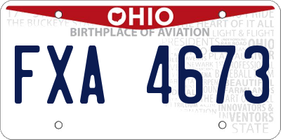 OH license plate FXA4673
