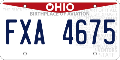 OH license plate FXA4675