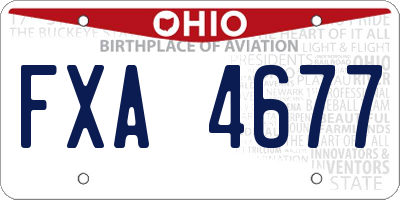 OH license plate FXA4677
