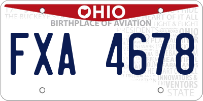 OH license plate FXA4678