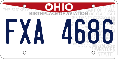 OH license plate FXA4686