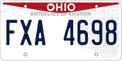 OH license plate FXA4698