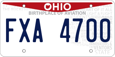 OH license plate FXA4700