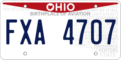 OH license plate FXA4707