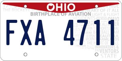 OH license plate FXA4711